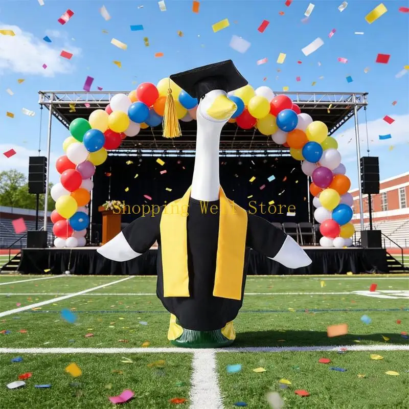 KX4B Unique Graduation Outfit Costume For 23Inch Resin Geese Statue Home Or Garden