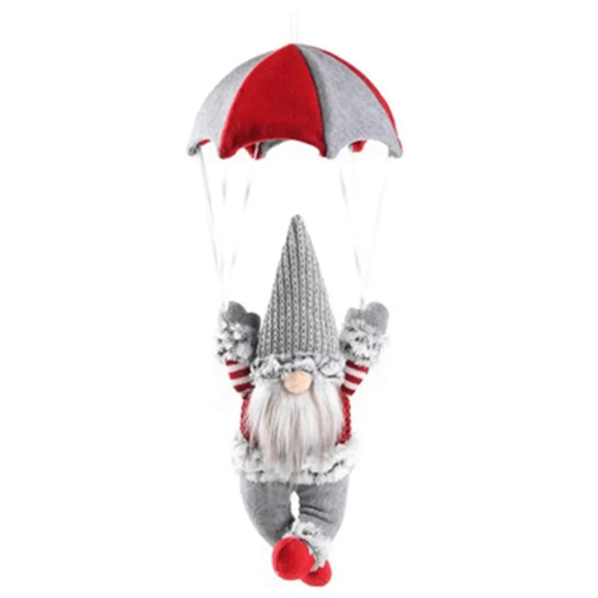 Gnome Figurine Skydiving Gnome Doll on the Table Shelf Desktop Parachute Tomte Plush Gnome Gifts Themed Tree Decor Grey