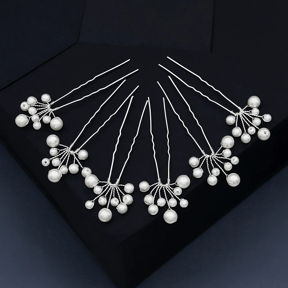 خمر اللؤلؤ زهرة دبوس الشعر مجموعة أنيقة اليدوية مطرز مشبك شعر للنساء حفلة عطلة بنس للشعر مجوهرات اكسسوارات