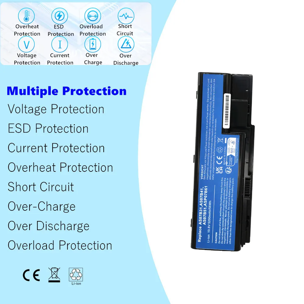 AS07B31 Laptop Battery For ACER AS07B32 AS07B41 AS07B42 AS07B51 AS07B52 AS07B71 AS07B72 AS07B51 AS07B61 batteia