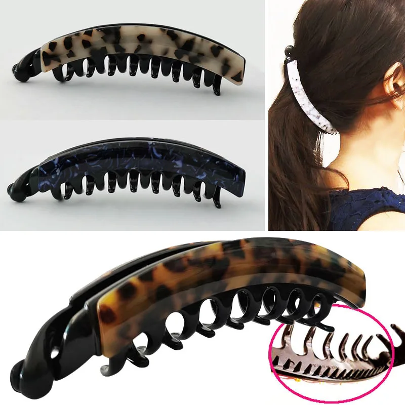 Blue Vintage Braided Hair Clips Ponytail Holder Fashion Banana Clip Women Girls Wave Ponytail Hair Pins Hair Styling Accessories