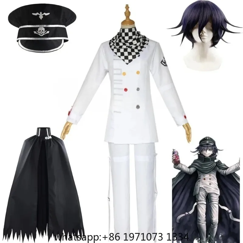 Danganronpa V3 Kokichi Oma Cosplay Costume President Uniforms Cloak Full Set Halloween Carnival clothes wig