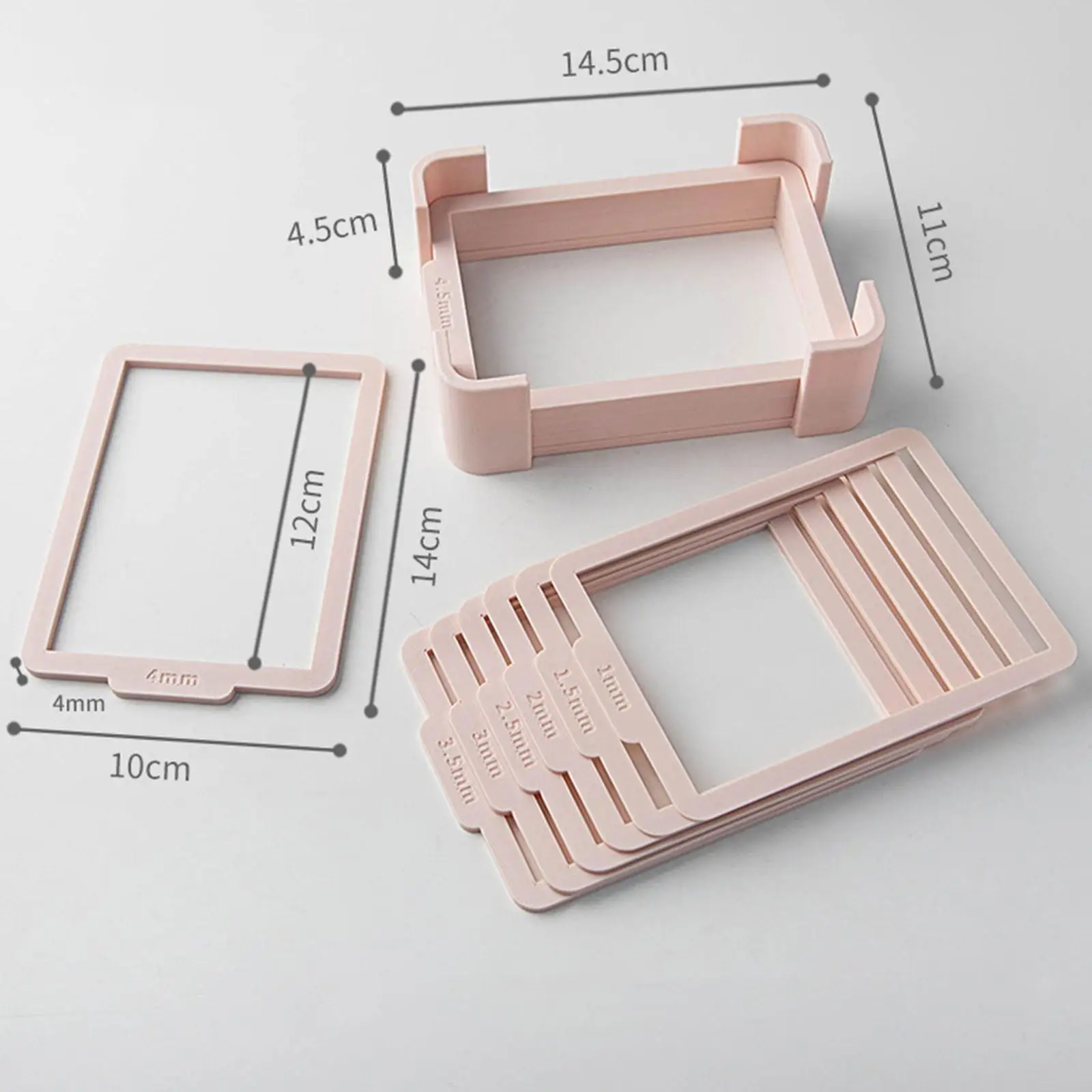 Premium Clay Rolling Frame Durable Guide Set Fondant Depth Gauge for Clay Tools Polymer Craft Practical
