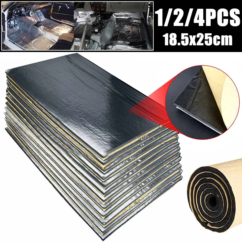 

1/2/4Pcs Car Sound Deadening Pads 5mm Adhesive Soundproof Foam Anti Noise Cotton Auto Hood Cockpitfloor Car Accessories Interior