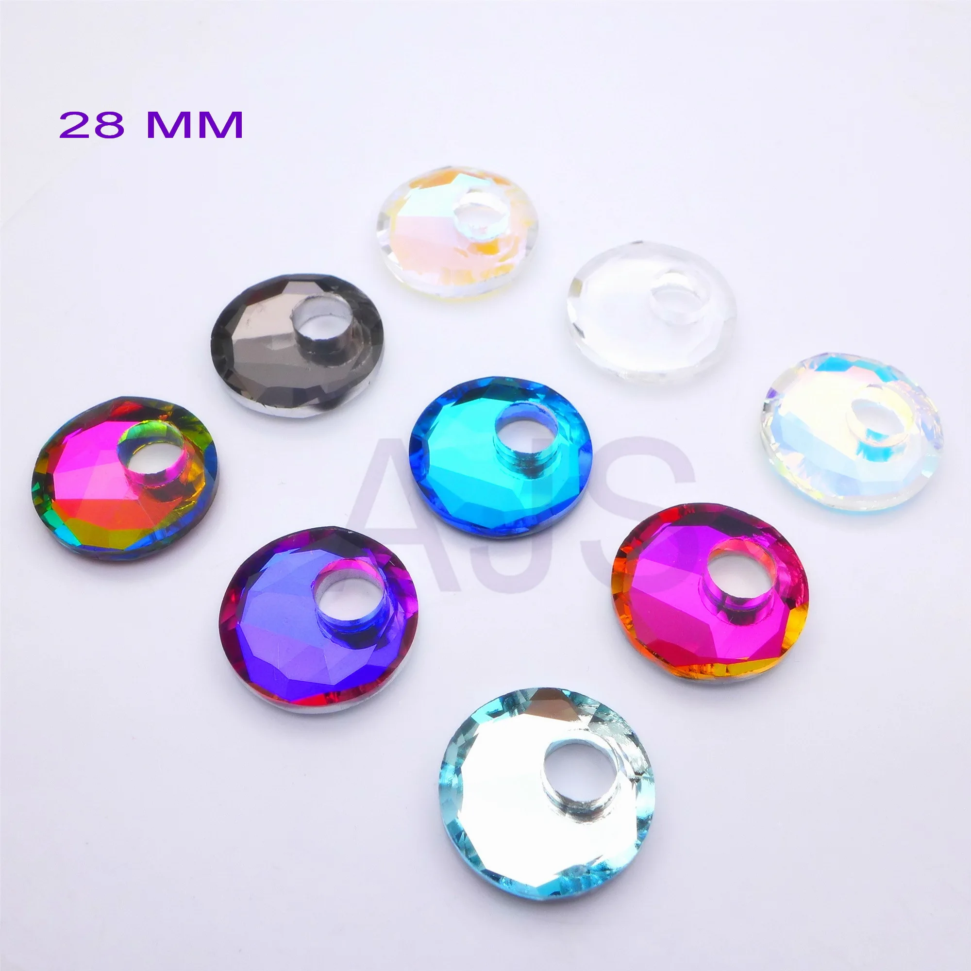 

18MM/28MM Crystal Victory Pendants Suncatcher for Chandelier Ornament Prisms Jewelry Findings Necklace Gifts Rainbow Shiny color