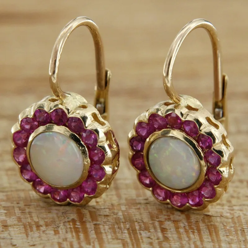 Exquisite Cute Inlay Pink Synthetic Zircon Inlay Earrings Ladies' Temperament Dangle Earrings Versatile Daily Jewelry Accessory