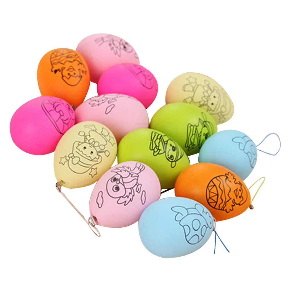 24-teiliges Osterei-DIY-Set, starke, verschleißfeste Simulationseier für handgefertigte Bastelarbeiten, Aktivitäten zur Fantasie und Entwicklung von Kindern