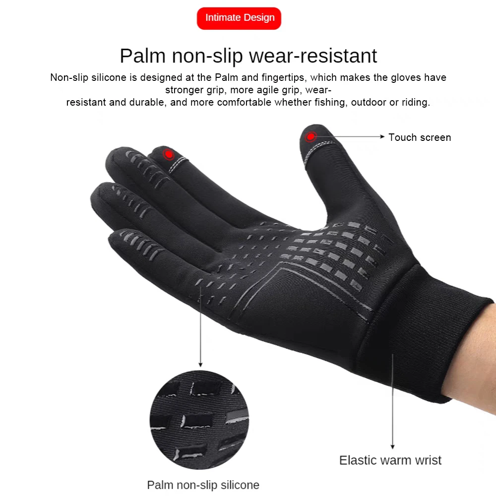 Autumn Winter Men Women Gloves Touch Screen Waterproof Windproof Gloves Outdoor Sports Warm Thermal Fleece Running Ski Gloves