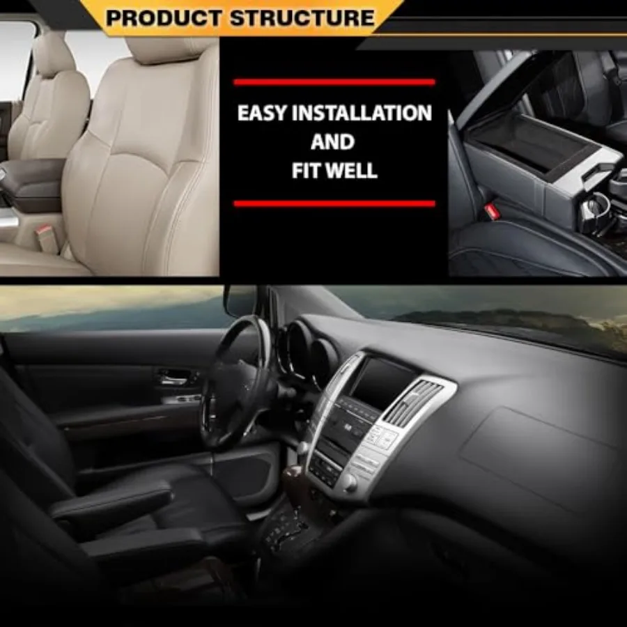 Capa do painel do painel compatível com LX RX330 2004-2006/LX RX350 2007-2009 Fit LX RX400h 2006-2008 Painel preto interior tri