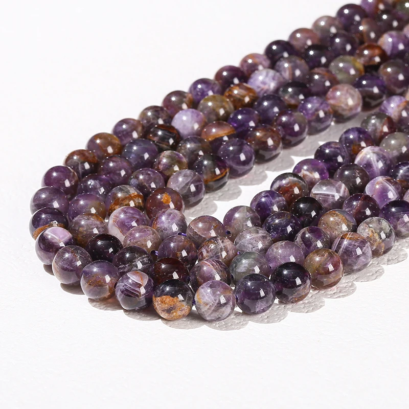 Wholesale 6 8 10mm Natural Ghost Amethyst Beads Round Loose Spacer Crystal For Jewelry Making Diy Necklace Bracelet Accessory