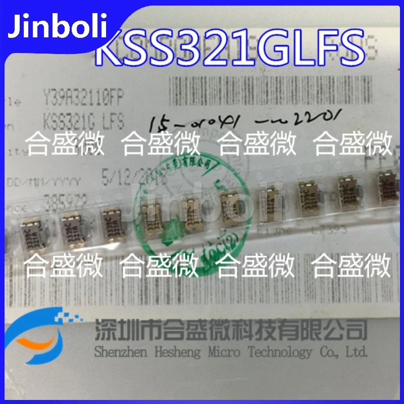10PCS New Original Tactile Tact Push Button Switch KSS321G LFS Medium Tortoise Switch Flat Head 5.5*3*1.7 Side Button