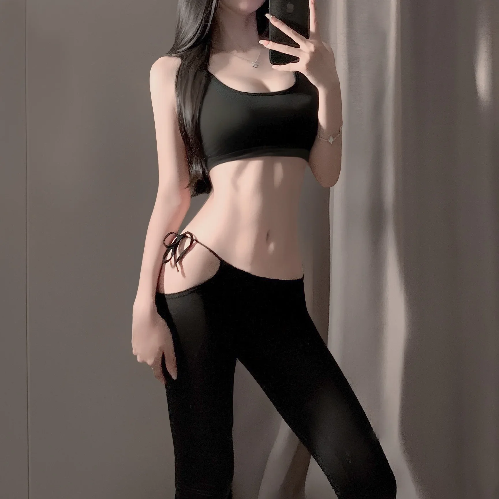 سراويل يوجا ضيقة مثيرة يمكن ارتداؤها ملابس حميمة مغرية غير ملابس أمين موحدة التخسيس ضيقة استخدام خاص الملابس #1