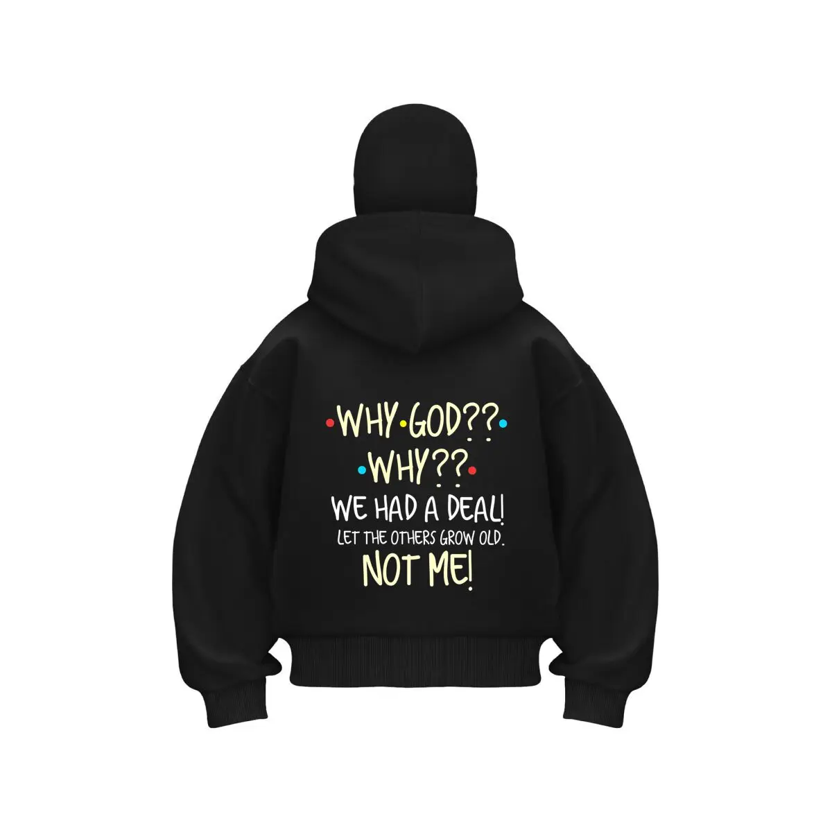 Why God Phrase Humor Whimsical Text & Deal Rant Design Balaclava Zip Hoodie Warm Outdoor Men's Winter Casual Sweatshirt
