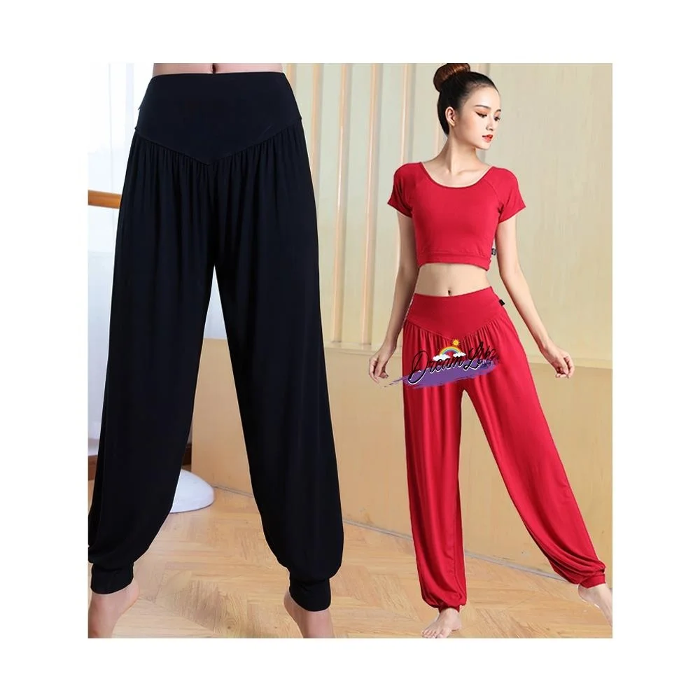 

Свободные брюки-фонарики из модала для женщин, широкие брюки для йоги, фитнеса, танцев, длинные, удобные, дышащие, летние