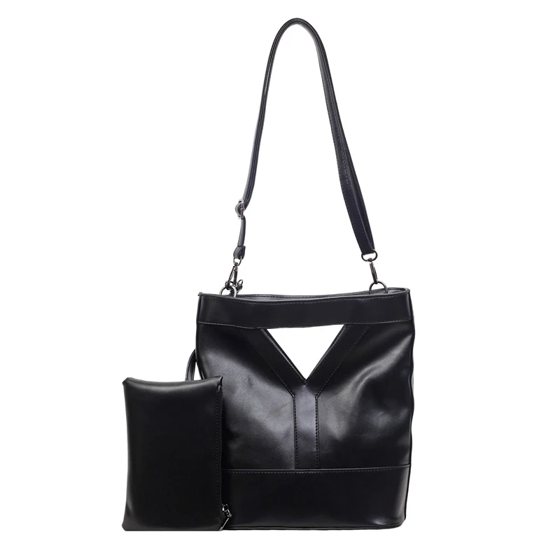 

Women's Luxury Y-shaped Shoulder Bag With Mini Bag , Adjustable Strap Hollow Phone Bag, Versatile Commuter Bag Large Bucket Bag