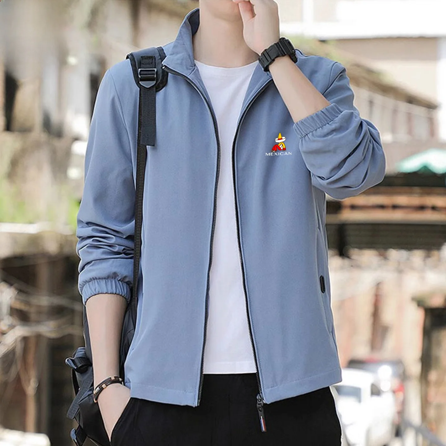 Мужская повседневная куртка с воротником-стойкой на подкладке Fce, весенне-осеннее новое мужское пальто с рисовым полем, ветрозащитная верхняя одежда