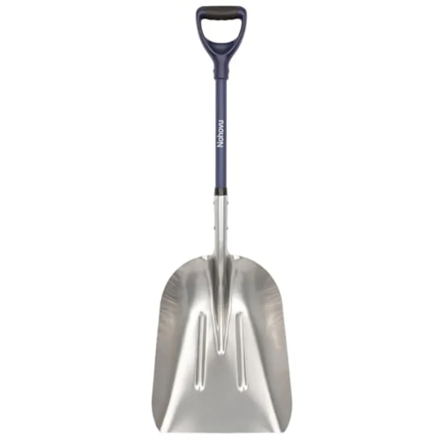 

Aluminum Snow Shovel - Large Capacity Driveway Snow Removal Tool Fiberglass D-Handle 45 Inch Blade
