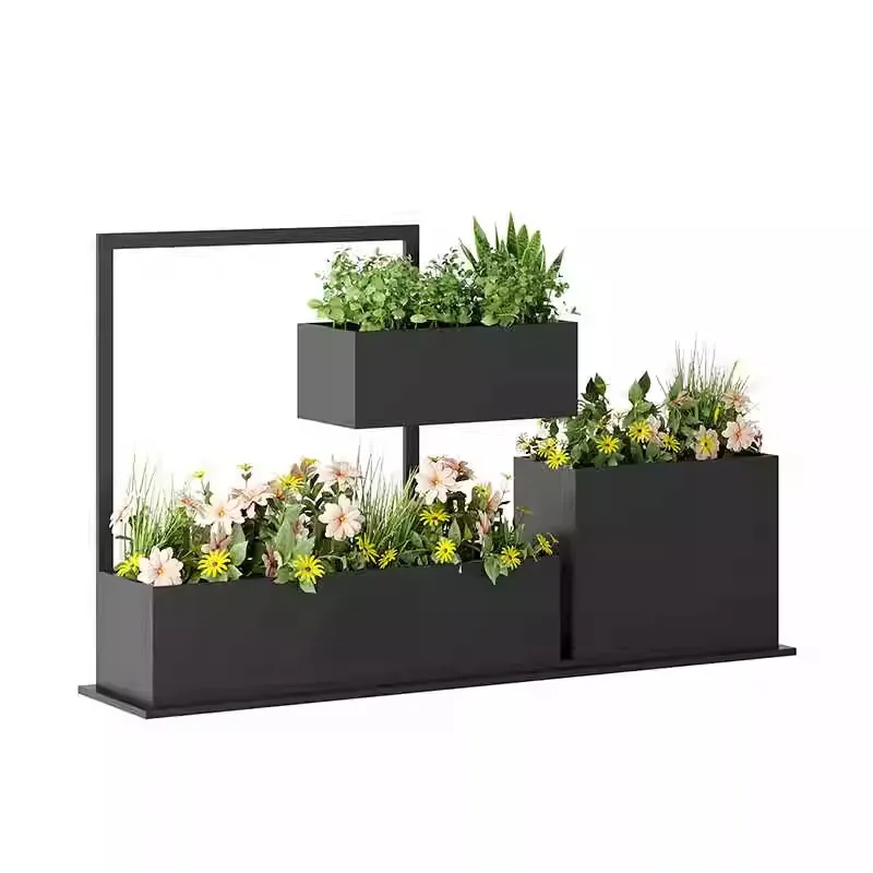 

Indoor wrought iron flower box creative flower stand restaurant partition outdoor simple combination mobile outer pendulum fence