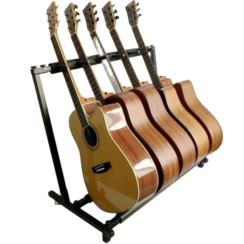 5 Piece Guitar Holder Stable Multiple Folding Display Universal Guitar Stand Bass Holder