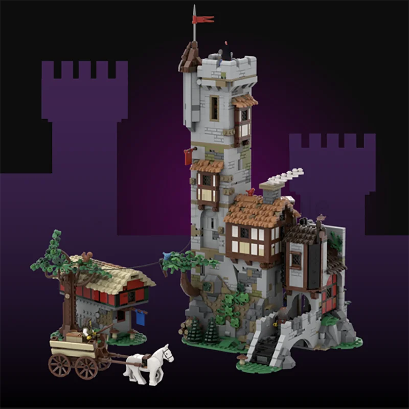 ชุดตัวต่อปราสาทยุคกลาง 2428 ชิ้น รุ่นหอคอยหมาป่า ประกอบเอง ของเล่นตัวต่อ ของขวัญวันเกิดสำหรับเด็ก