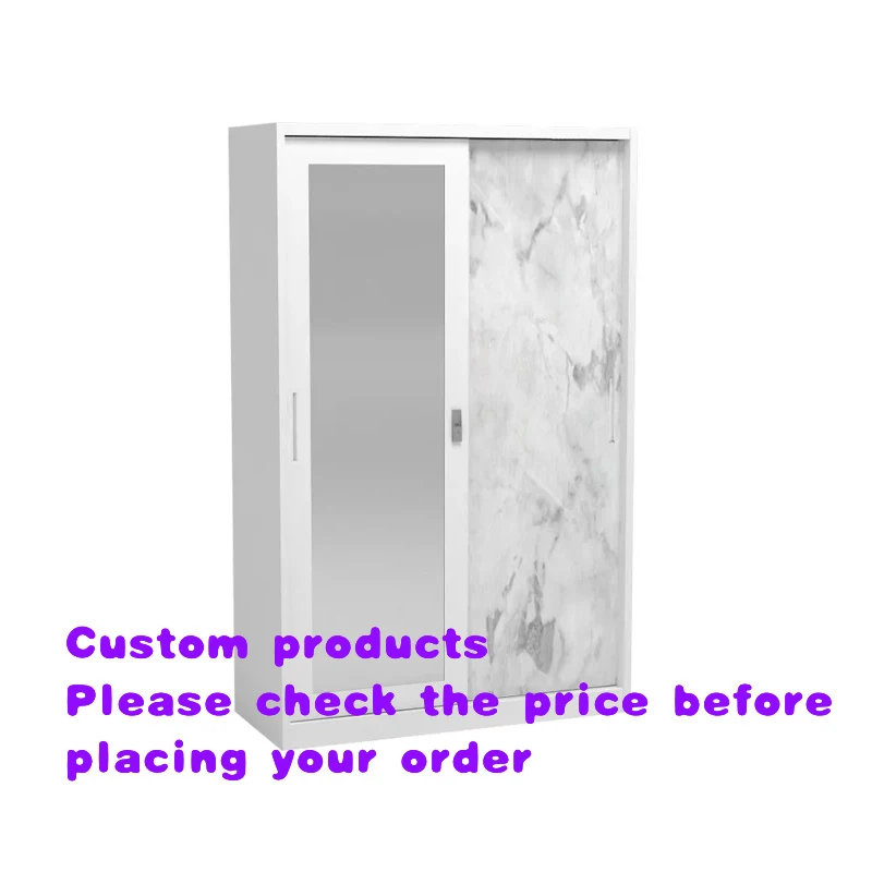 custom.Factory Customized Steel Modern Design Almari Pakaian Metal Wardrobe Apartment Bedroom Furniture with Sliding