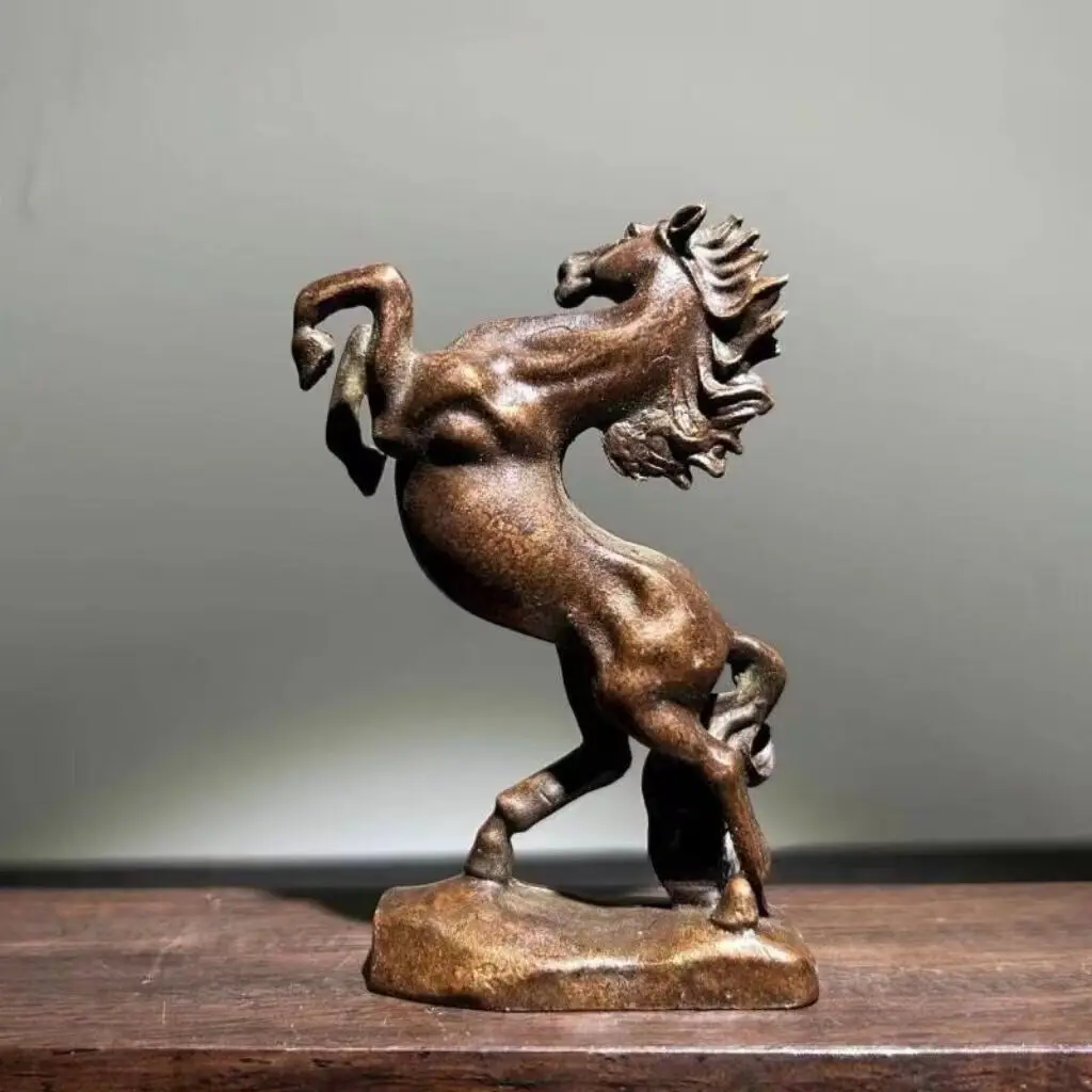 Chinese Old Bronze Copper Statue Hand Carved Horse,Antique handicraft ornaments