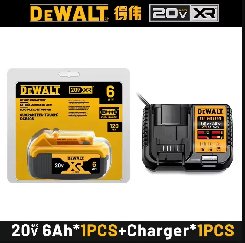 100% DEWALT Original 18V 20V 6.0AH 5Ah, DCB206, DCB205 With Fast Charging, 20V Lithium Battery, Power Tool Battery 20V Dewalt image 3