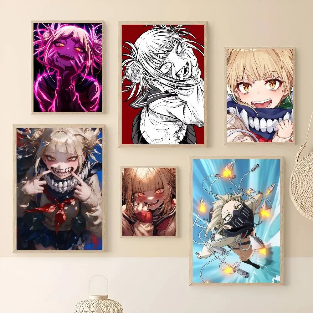 Himiko Toga My Hero Academia Anime Poster Appiccicosi HD Qualità Wall Art Poster retrò per la decorazione della parete della stanza di casa