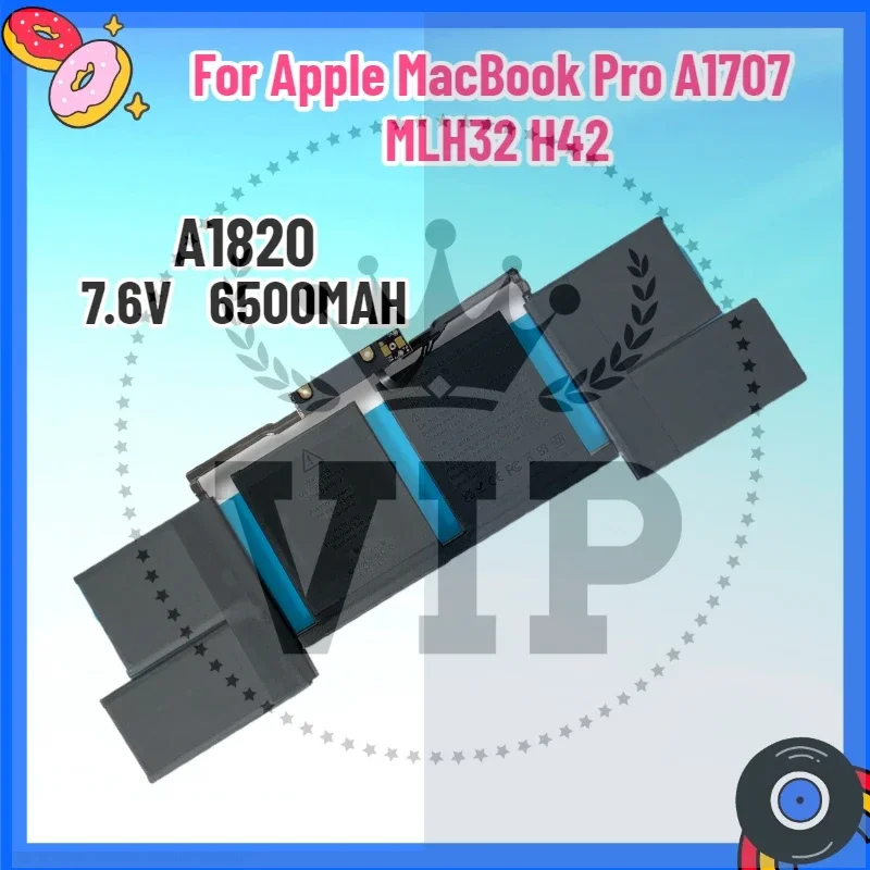 

NEW 7.6V 6500MAH A1707 A1820 Battery Replacement For MacBook Pro 15 inch 2016 2017 Touch Bar Version Model A1707 EMC 3162 3072 I
