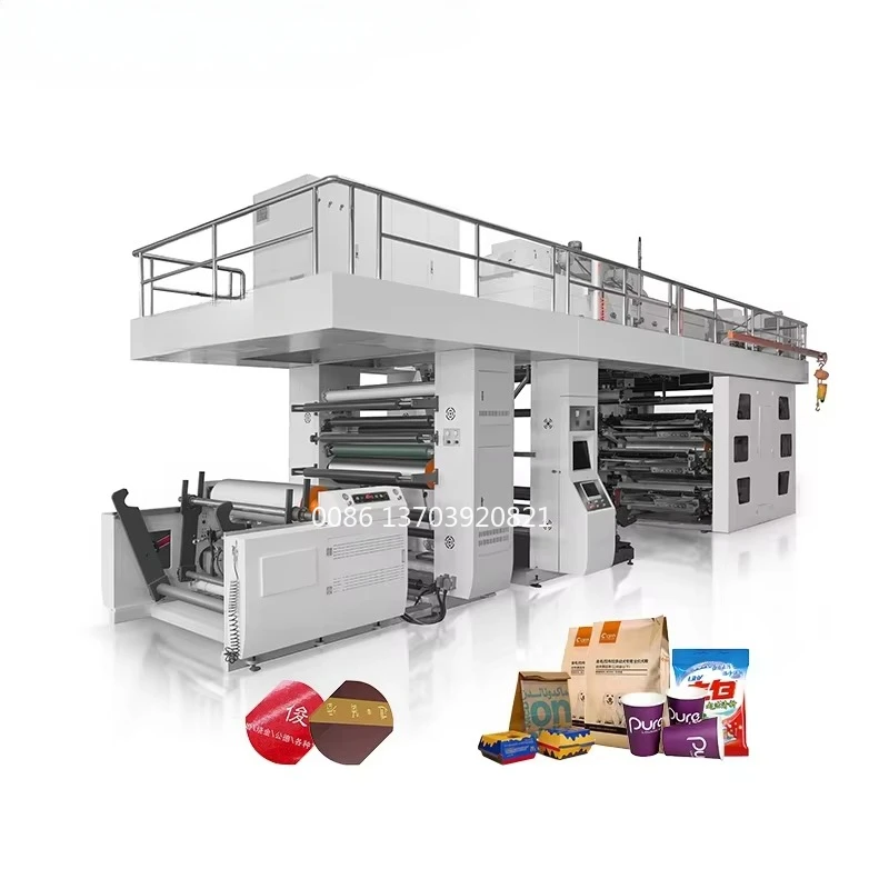 6 Color Linocut Flexo Ci High Speed Paper Non Woven Bag Plastic Film Packaging Printing Machine Flexographic Printer