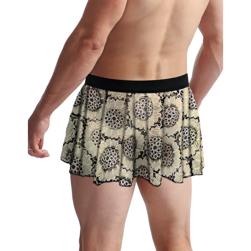 Unisex Pleated Mini Skirt with Elastic Waist