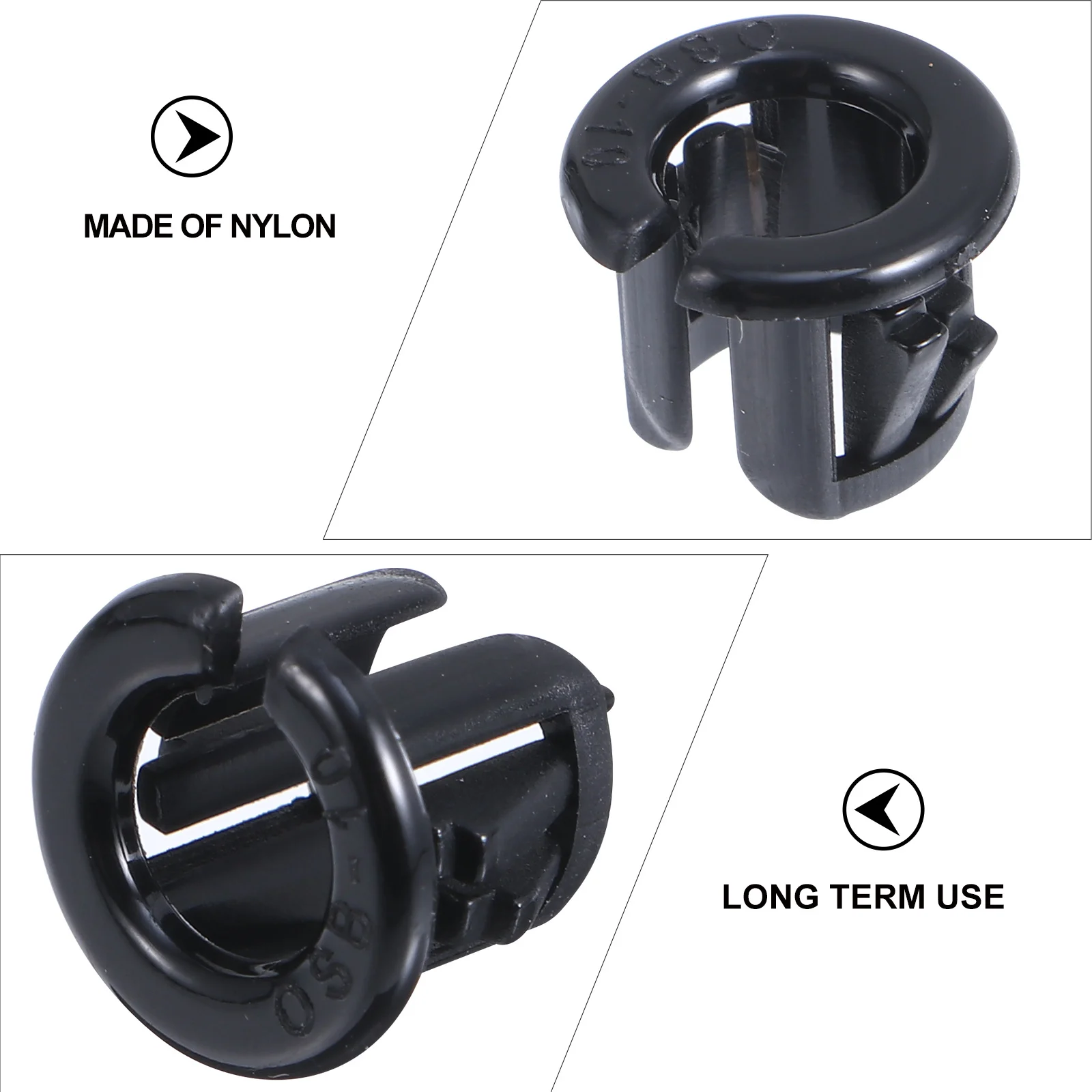 100pcs Cable Snap Grommet Nylon Black Protective Bushing Wear Resistant Vibration Absorbing Insulation For Cables Tubing Shafts