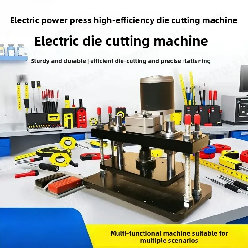Small Electric Manual Die Cutting Machine, Press for Leather Blanking, Flat Pressing and Punching