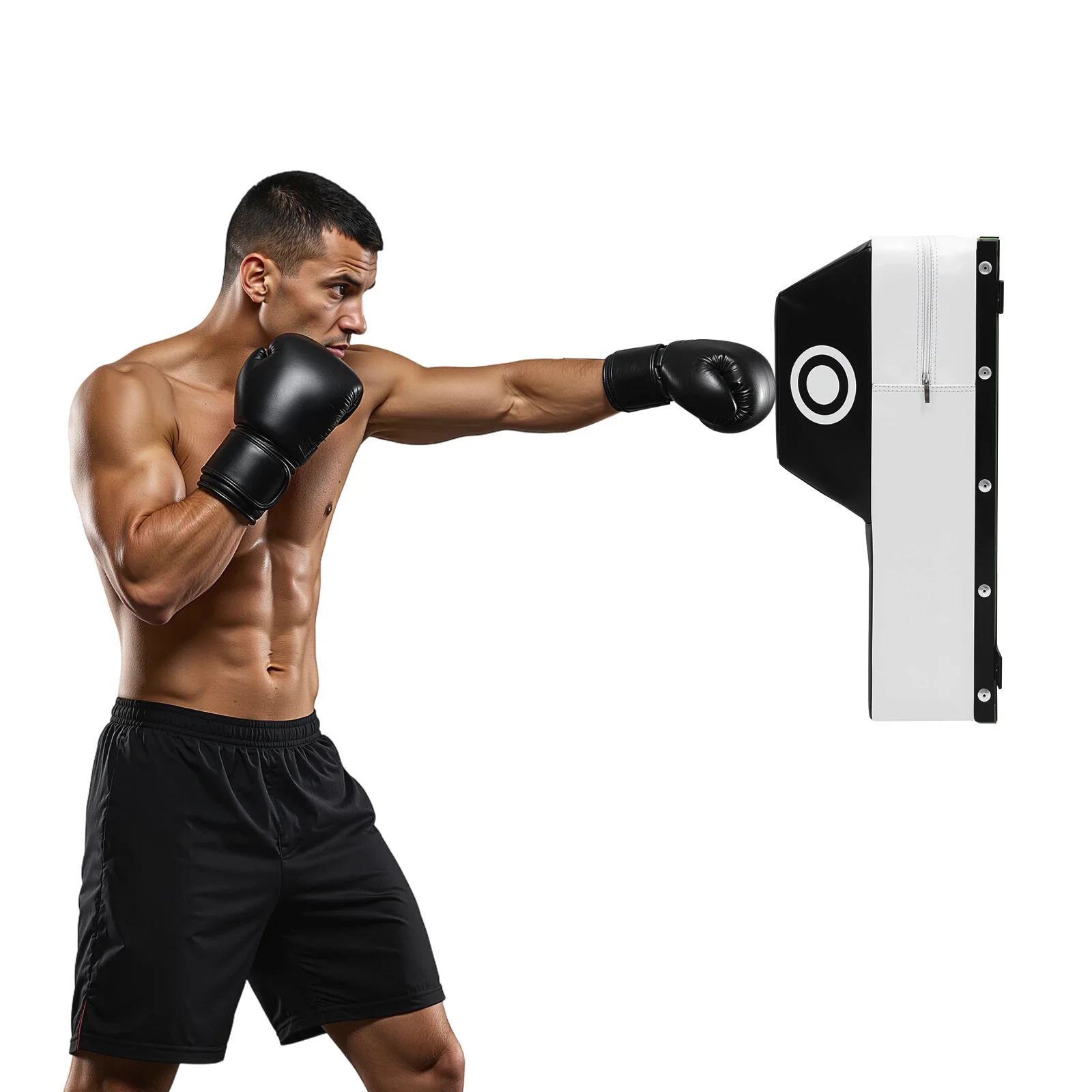 Wall-mounted Fixed Boxing Training Wall Target, Training Punching Target, PU Leather Strike Pad, Steel Frame, High Density EVA Foam, 6 Punch Positions, Space Saving Home Gym, Shock Absorbing, 60x35x25cm for Boxers Muay Thai