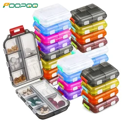 Travel Pill Organizer Portable Pill Case, 10 Grids Pill Travel Case Medicine Organizer Pill Box for Purse Travel Pill Container