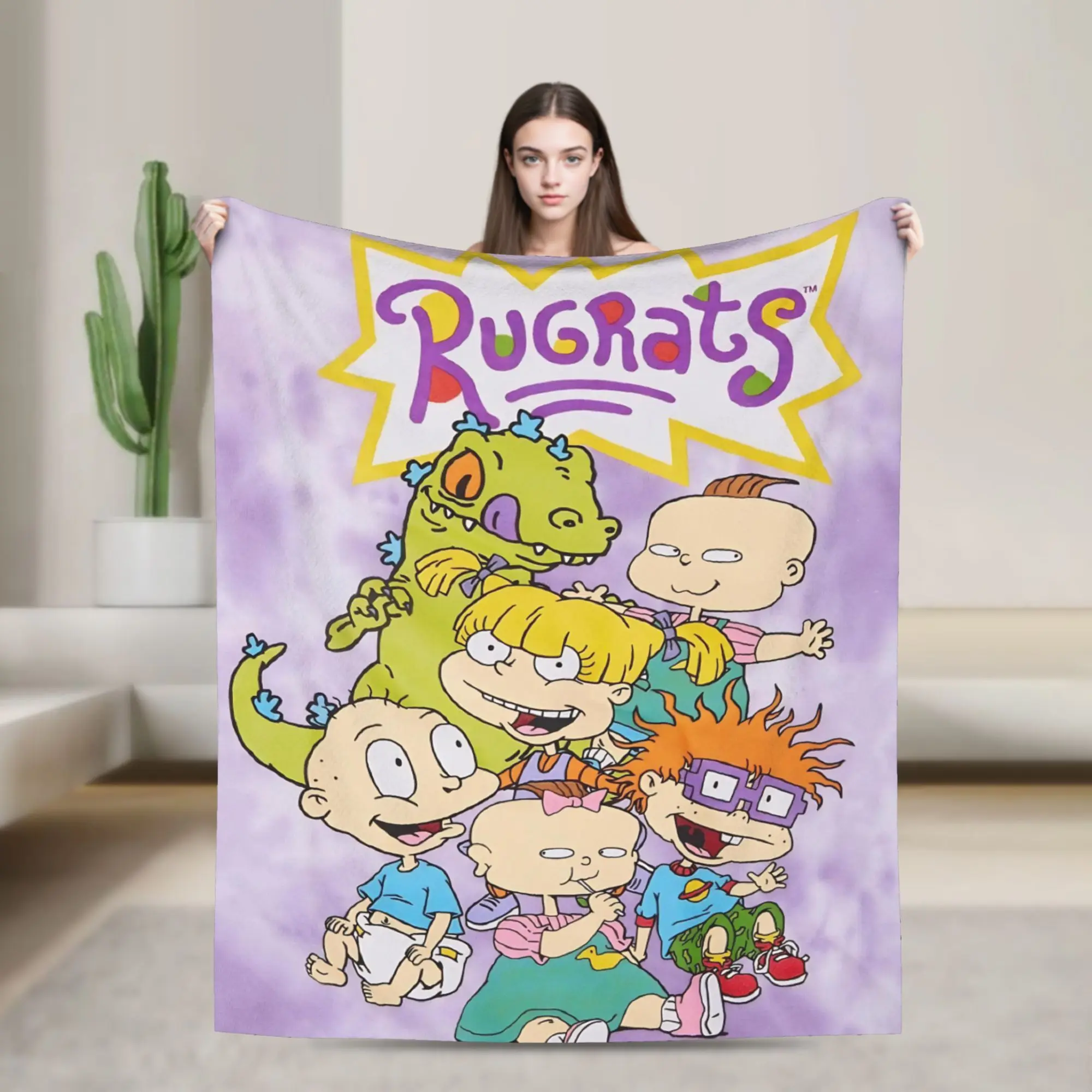 Super Soft Cartoon R-Rugrats Throw Blanket Premium Flannel Fleece Lightweight  Bed Blanket Cozy Plush Blankets All Season Use
