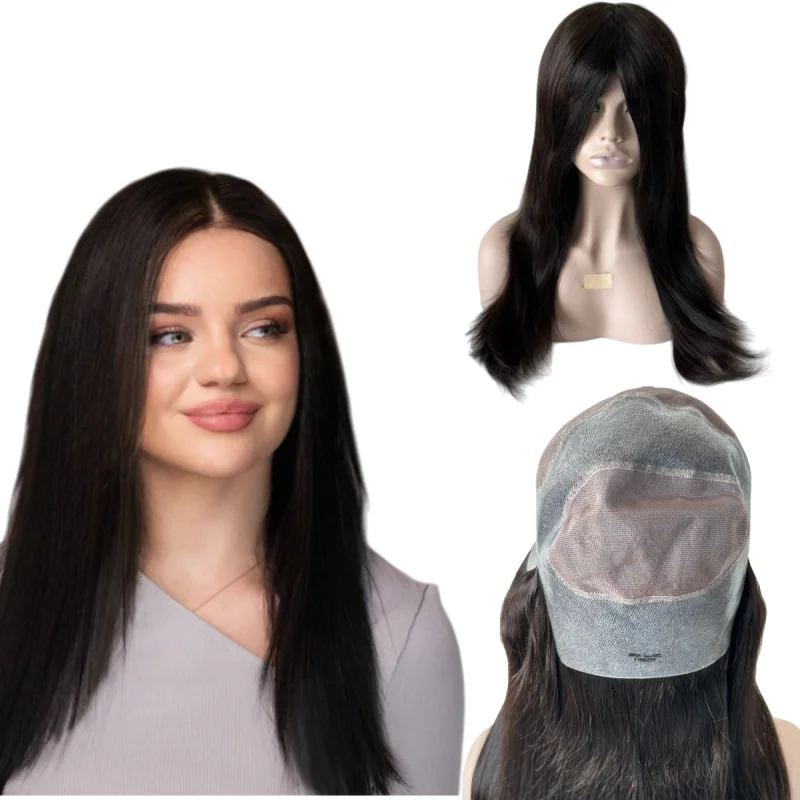 

16 inches Brazilian Virgin Human Hair Natural Color 150% Density Lace Front Mono Wig for Woman