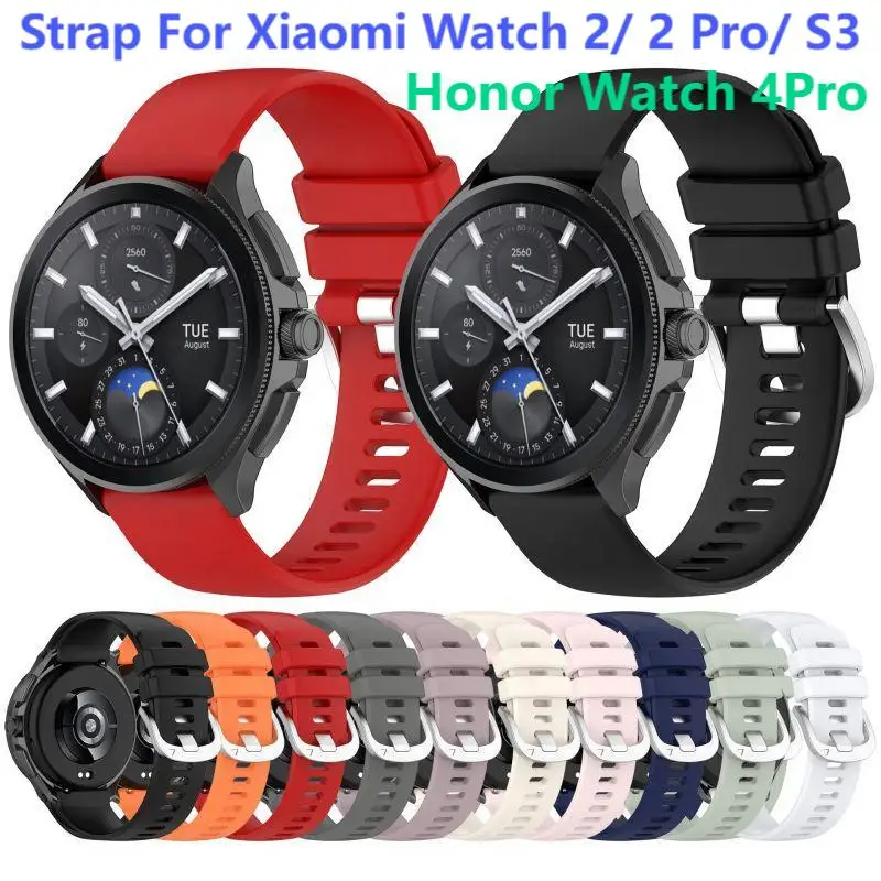 For Xiaomi Watch 2 2Pro S3 Strap Silicone Watch Band For Honor Watch 4 Pro Smart Bracelet Wristband MI watch colour 2 Sport