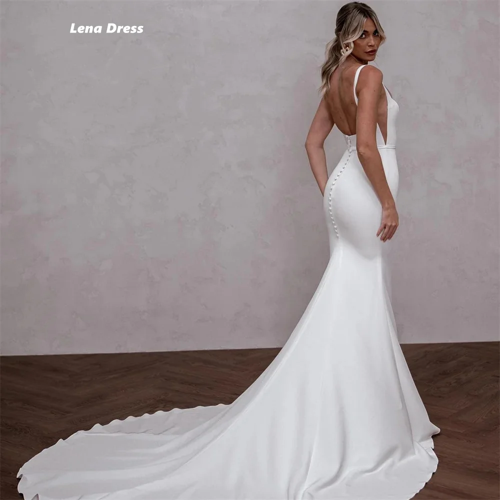 Lena Custom Made Luxurious Women's Evening Dresses Luxury Women 2024 Wedding Dress Elegant Party Dresses Woman Satin Fish Tail