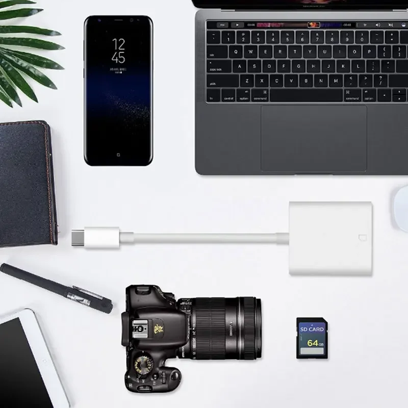 ใช้ได้กับเครื่องอ่านการ์ดภายนอก iPhone/iPad/คอมพิวเตอร์เหมาะสำหรับ Lightning/tpyec เหมาะสำหรับเครื่องอ่านการ์ดหน่วยความจำ SD