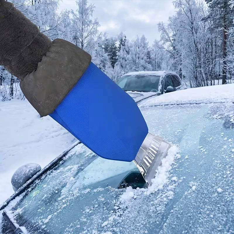 Heavy Duty Ice Scraper For Windshield, Winter Snow Removal Tool With Mitt/Glove & Brush For Car Truck SUV RV Auto Winter Tool