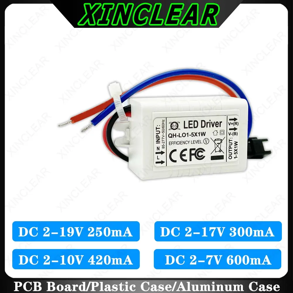 1W 2W 3W 4W 5W LED Driver DC 2-19V 2-17V 2-10V 2-7V 250mA 300mA 420mA 900mA Lighting Transformers For 1 2 3 4 5 W Power Supply