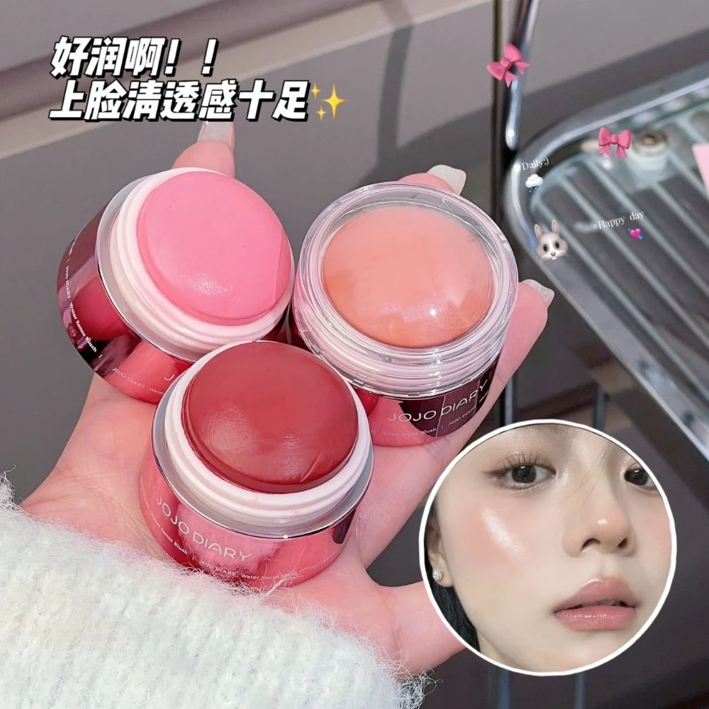 Creamy Purple Blush Stick Soft Face Blusher Cream Korean Make Up Mousse Blush Mud Peach Cream Rouge Cheek Tint Cosmetics