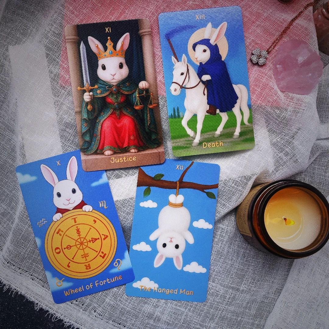New 2025 Genuine Oracle Priestess Exclusive Original 12x7cm Spirit Moon Rabbit Tarot Cards for Beginners with Meanings Guidebook