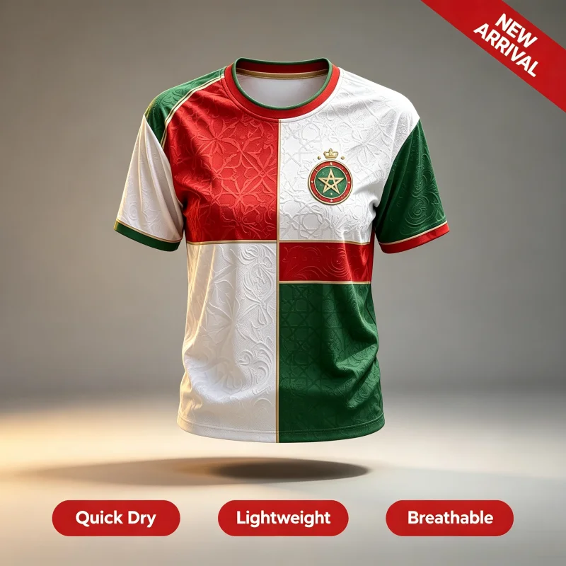 2026 Morocco Flag T-Shirt Women V-Neck Sportswear with 3D Printing Crest & Traditional Trim Casual Tops  Y2K Sports T-shirt