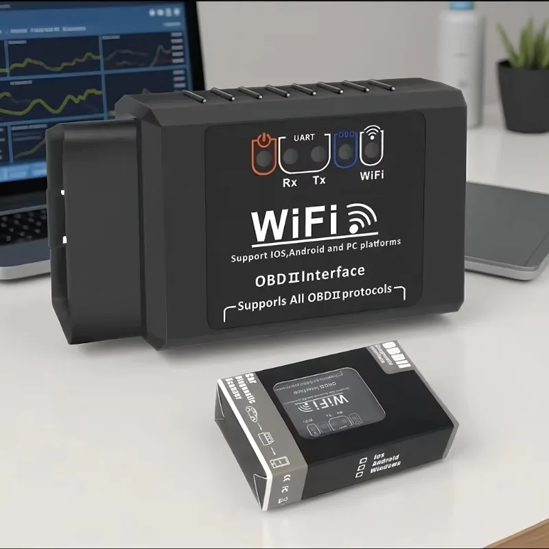 

Wireless Car OBDII Code Reader WIFI ELM327 V1.5 OBD2 Scanner Diagnostic Tool Compatible with iPhone iOS Android