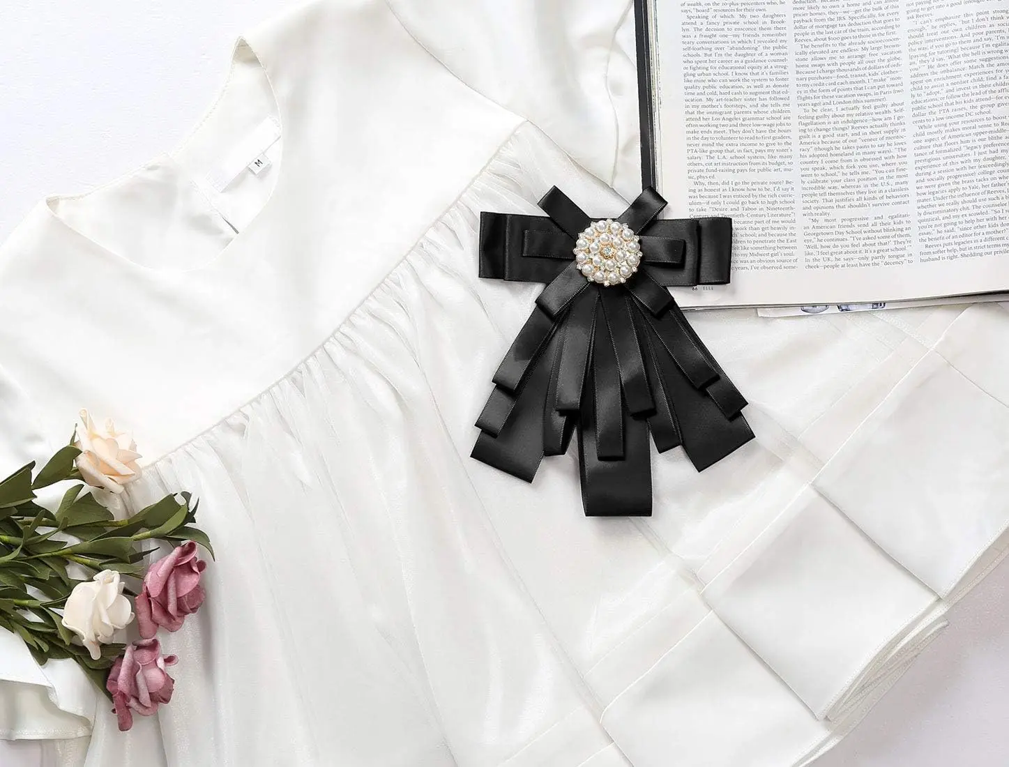 Corbata para hombre y mujer, lazo de diamantes de imitación y perlas, traje para banquete de negocios, broche para corbata, lazo para fiesta de boda, accesorios para fiesta de cóctel