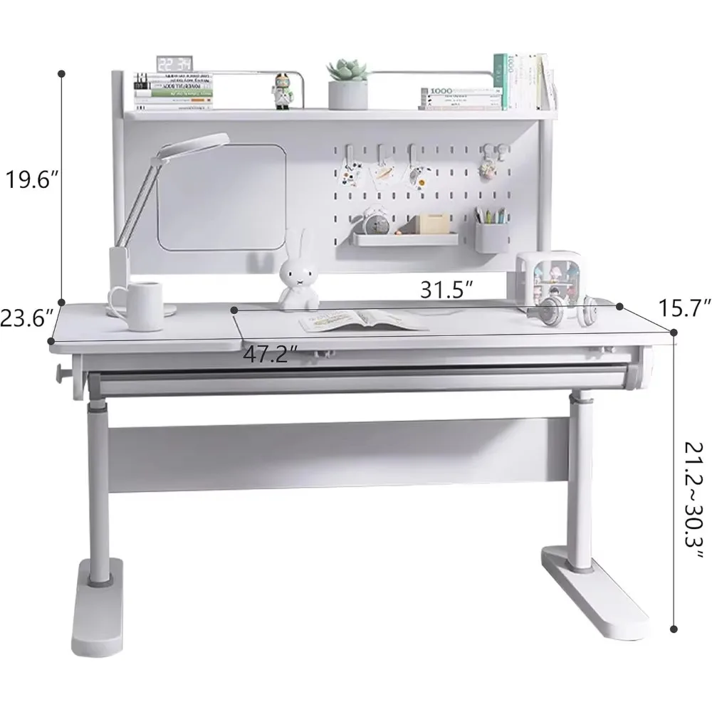 Детский учебный стол, деревянный студенческий стол с регулируемой высотой, наклоняемый рабочий стол, выдвижной ящик для хранения с небольшой полкой для письма