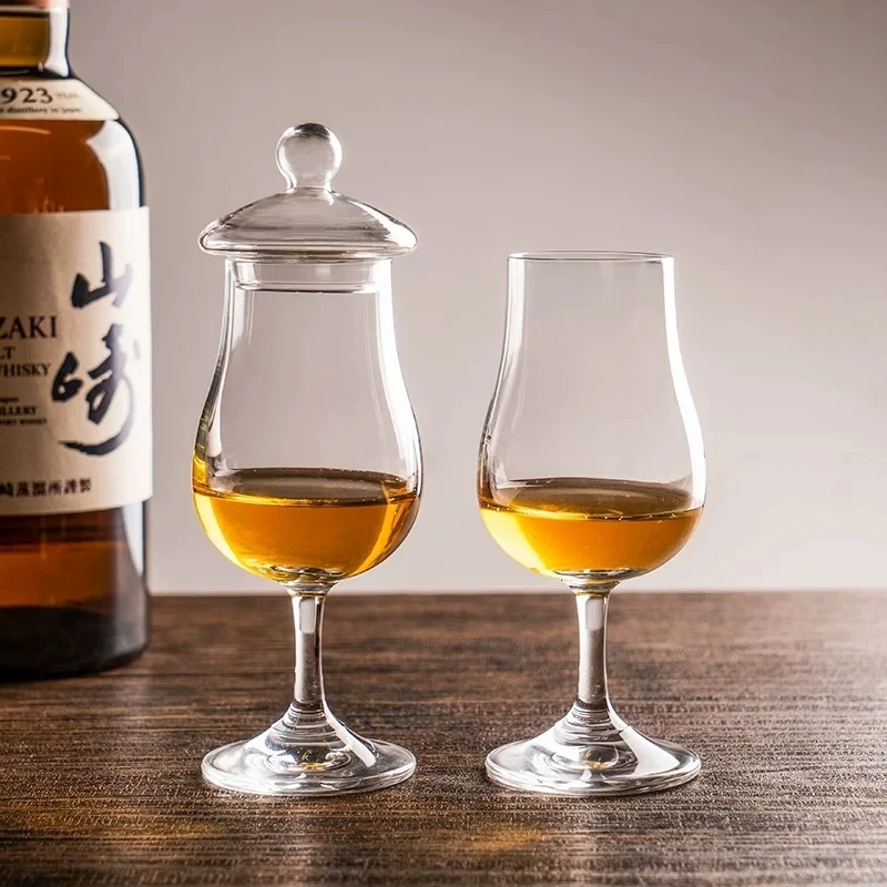 Copo de Degustação de Vinho ISO com Tampa, Taça de Cristal para Whisky com Tampa, Copo de Licor Especializado, Copo Tulipa para Whisky