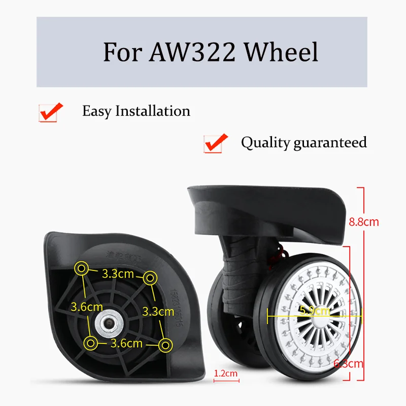 

Suitable For AW322 Nylon Luggage Wheel Trolley Case Wheel Pulley Sliding Casters Universal Wheel Repair Slient Wear-resistant